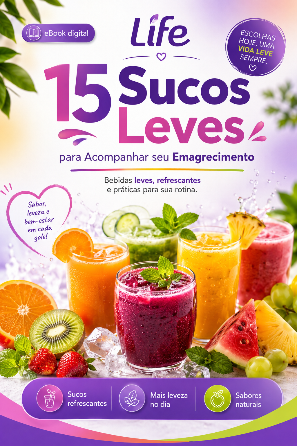 Capa do eBook 15 Sucos Leves