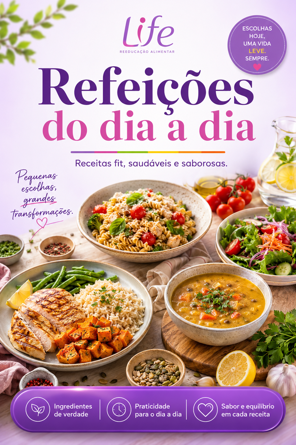 Capa do eBook Refeições do dia a dia
