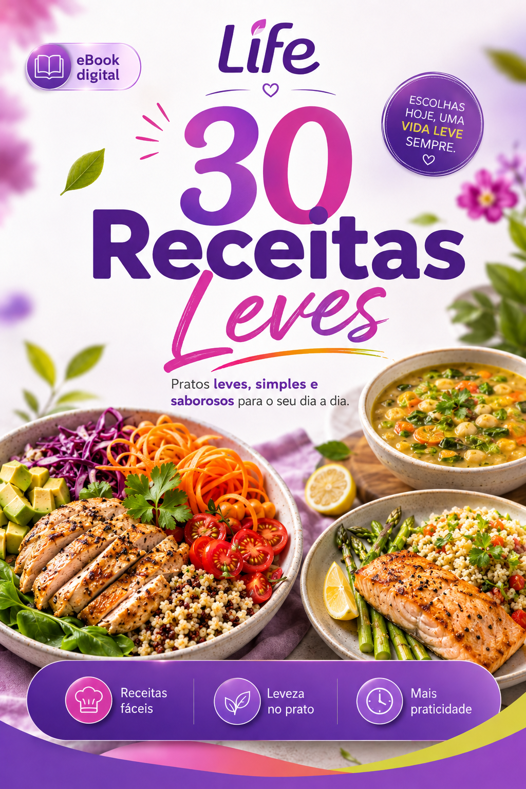 Capa do eBook 30 Receitas Leves
